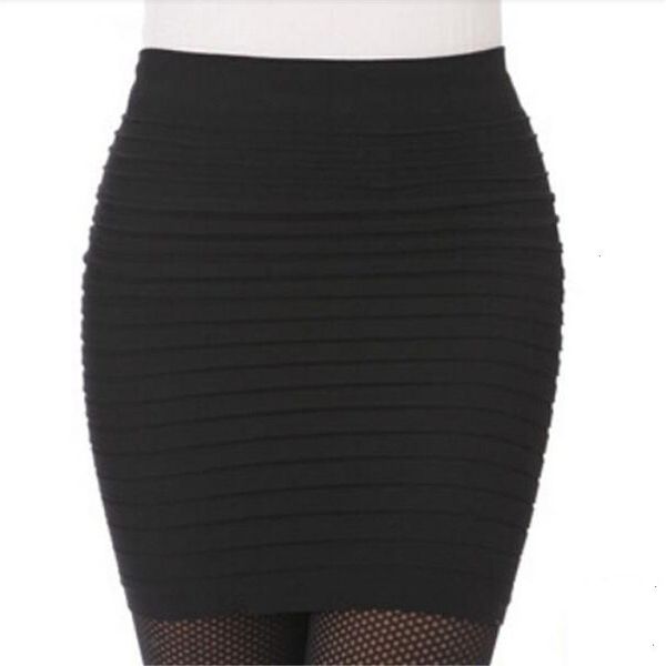

pleated skirt skirts for women most the new color fashion 2019 ladies skirt high waist candy color plus large elastic skirt, Black