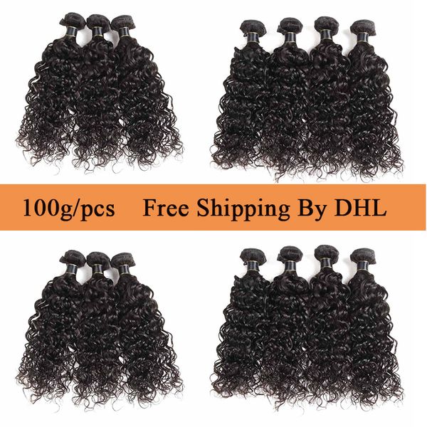 

бразильский перуанского индийского малазийской волна воды virgin человеческих волос переплетения связка бразильского remy наращивание волосы, Black