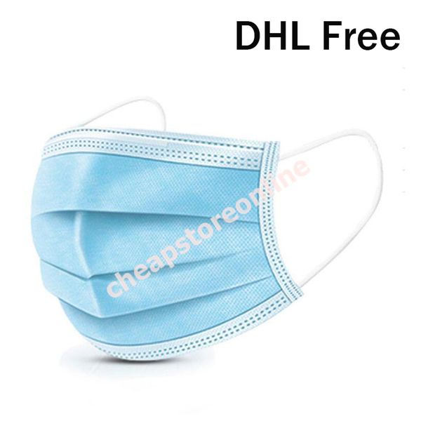 

dhl 50 шт. одноразовые маски для взрослых маски 3 слоя толстая защита от пыли гражданский анти-капель удобно для обоих мужчин доказательство
