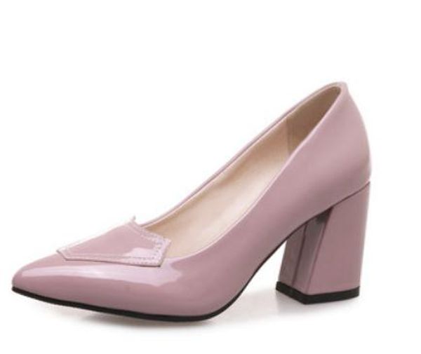 

women's shoes in spring and autumn high coarse heel pointed end @100, Black