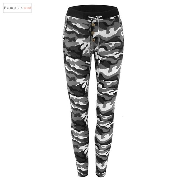 

army камуфляжные штаны с женщинами длинные брюки узкие flare карманных drawstring брюки тренировочные брюки бегунов для женщин femme, Black;white