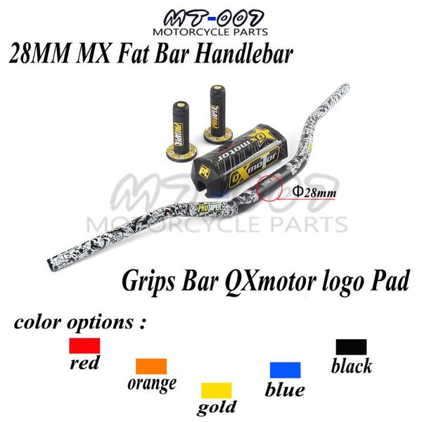 

810mm 1 1/8" fat bar 28mm handlebars+grips+bar pad motorcycle mx motocross pit dirt bike xc sxf exc crf yzf250 klx rmz