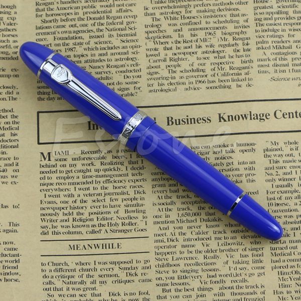 

deluxe steel jinhao 159 silver trim medium nib smooth fountain pen gift l41e