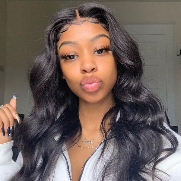 

human hair wigs for black women peruvian body wave pre plucked lace front wigs with baby hair non rem