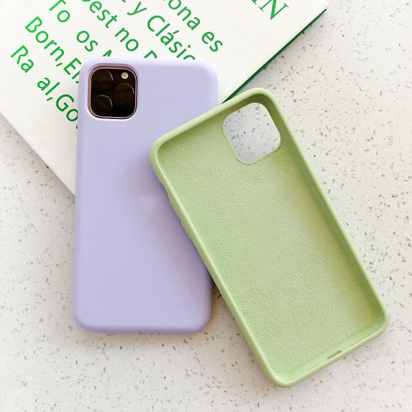 

for iphone11 pro x xr xs liquid silicone phone case bumper shockproof full cover with official logo retail packing