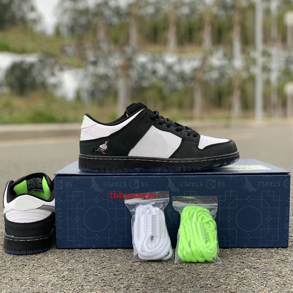 

staple x sb dunk low pro og qs скейтборд обувь panda pigeon 3.0 модный дизайнер спортивные кроссовки черный белый повседневная обувь