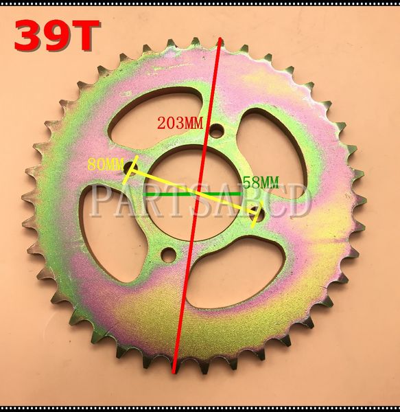 

39 teeth rear sprocket 39t for hammerhead 8.010.077-150 150gts 150cc go kart