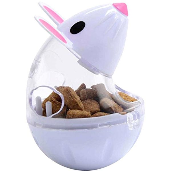 Pet Feeder Toy Cat Mice Shape Food Rolling Leakage Dispenser Bowl