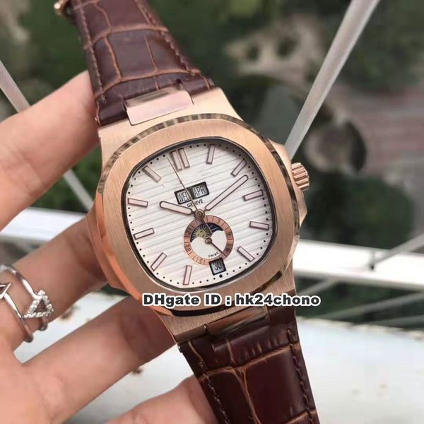 

16 Стиль Лучшие Часы Розовое Золото Наутилус Годовой Календарь Фазы Луны Autoamtic Муж