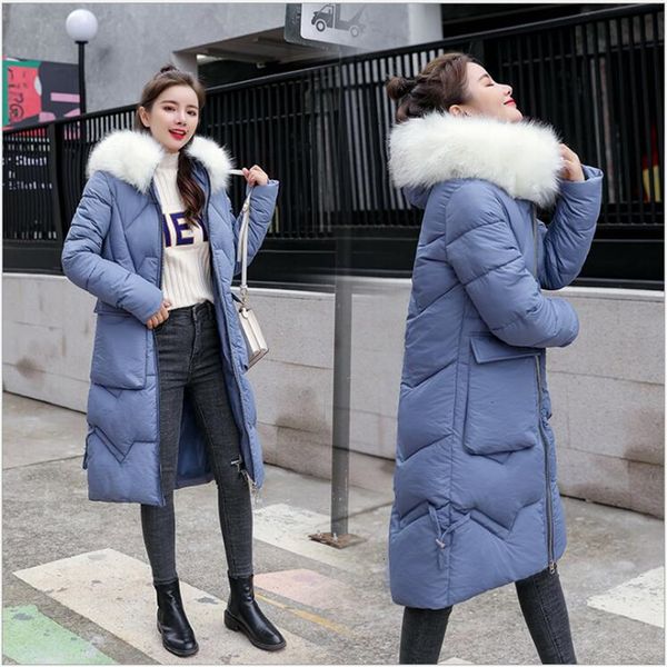 

2019 long winter jas женщины с капюшоном женская утепленная плюс размер slimwomen jas с капюшоном жир горячеканальная abrigo mujer 279, Black