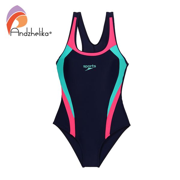 

andzhelika 2020 новые дети купальники девушки спорт one piece купальники лоскутная bodysuit kid купальный костюм детский пляж монокини, White;black