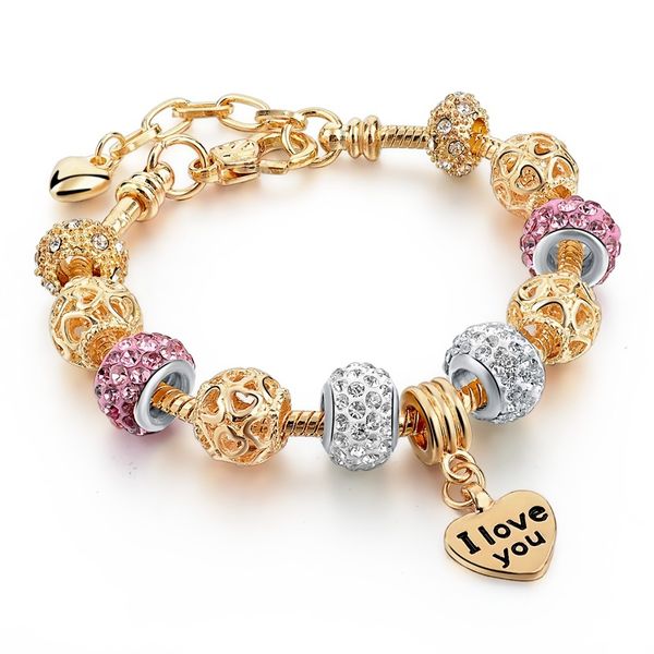 

attractto 2019 purple crystal beads bracelets women gold charm bracelets bangles pulseras mujer diy jewellery bracelet sbr160066