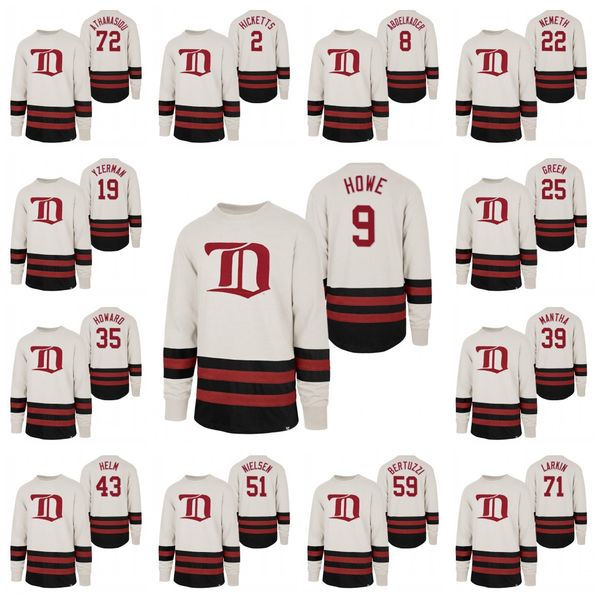 

детройт красный крылья центр ледяной экипаж горди хау дилан ларкин стив yzerman darren helm justin abdelkader patrik nemeth mike green jerse, Blue;black