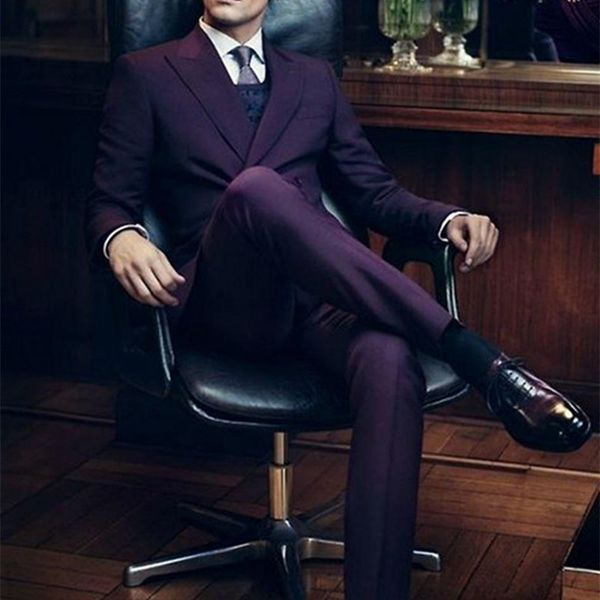 

custom made tuxedo jacket men suit costume homme 2017 purple groom tuxedos handsome men's wedding prom suits (jacket+pants+tie, White;black