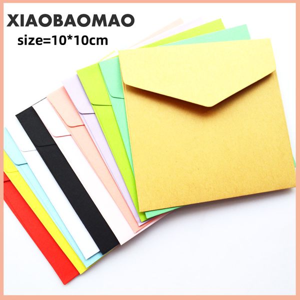 

packing bags 50pcs/lot 100mm romantic colorful small colored blank mini paper envelopes wedding invitation envelope gilt diy crafts