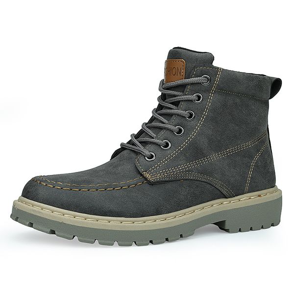 

2019 men boots plush warm winter shoes mens winter boots men shoes slip-resistant male botas hombre, Black
