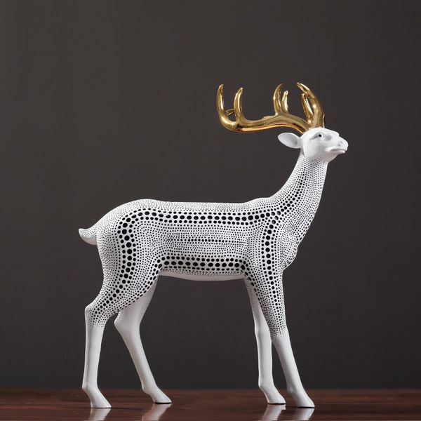 

скандинавские аннотация искусство животные статуэтки волновой точки sika deer статуя креативный смола artcraft домашнее украшение аксессуары
