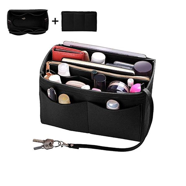 

bmby-home storage bag purse organizer felt insert bag makeup organizer inner purse portable cosmetic bags storage tote xl