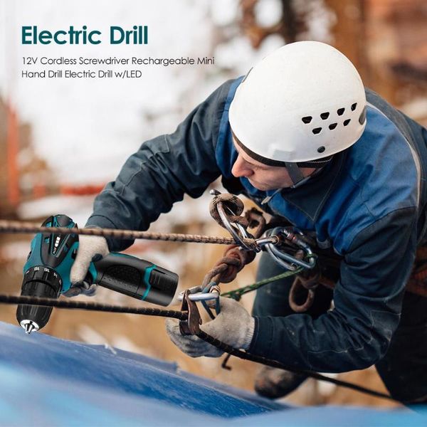 

household 12v charging electric screwdriver mini cordless drill electric drill types of positive and negative drills