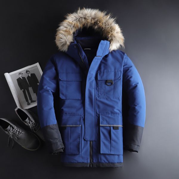 

new arrival men duck down long jacket coat man winter warm thicken parkas windproof down coat for man parka jacket, Black