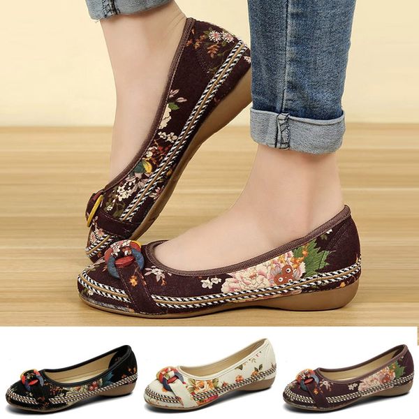

onto-mato women ethnic beading colorful casual embroidered shoes wooden rope shoes dropshipping sandalen, Black