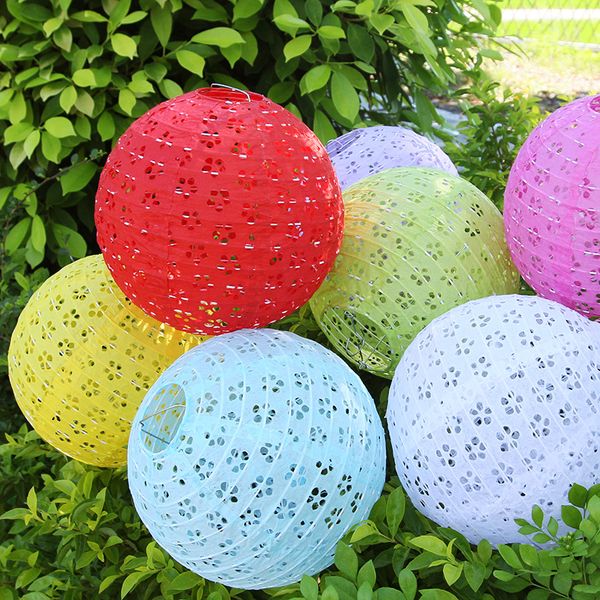 

1pc 12''30cm hollow out lantern new year decoration round paper lantern for wedding party decoration holiday supplies paper lamp