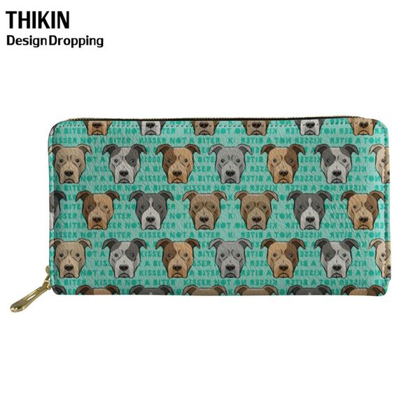 

thikin cute boxer dog girls wallets for personalized phone card holders women long pu leather purse feminine fashion money bags, Red;black
