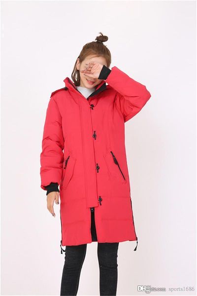 

2019 new long parkas with hooded female women winter coat thick down cotton pockets jacket womens outwear parkas plus size xs-xl 75 19 11, Black;green