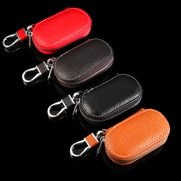 

women keychain covers men key holder leather car key wallets housekeeper keys organizer zipper case bag pouch purse