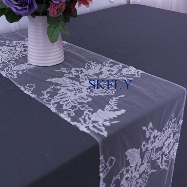 

ru041 skfly 2019 home birthday party discount wedding glitter flower table runner