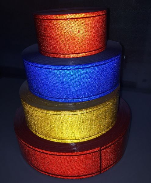 

5cm*50m bag gift box traffic signal strip flashing tiny star pvc reflective warning tape sewing for clothing