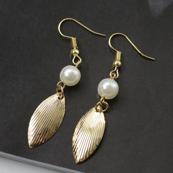 

2019 metal earrings leaf long women fashion vintage dangle drop earrings gold fashion jewelry girls punk, Silver