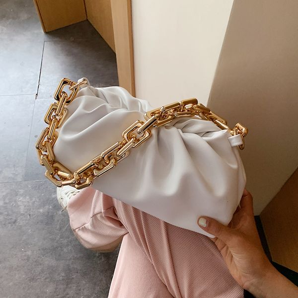 

золотая цепь облака сумка малой кожа pu crossbody сумка для женщин 2020 сплошного цвета плечо сумка женщина крест тело сумки