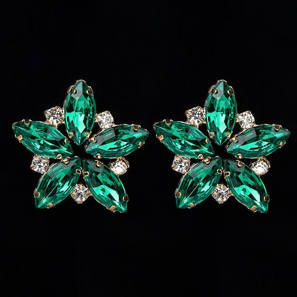 

earrings diamond woman fund earring all-match zirconium shi huaduo high-luminance color ear nail defence allergy, Golden