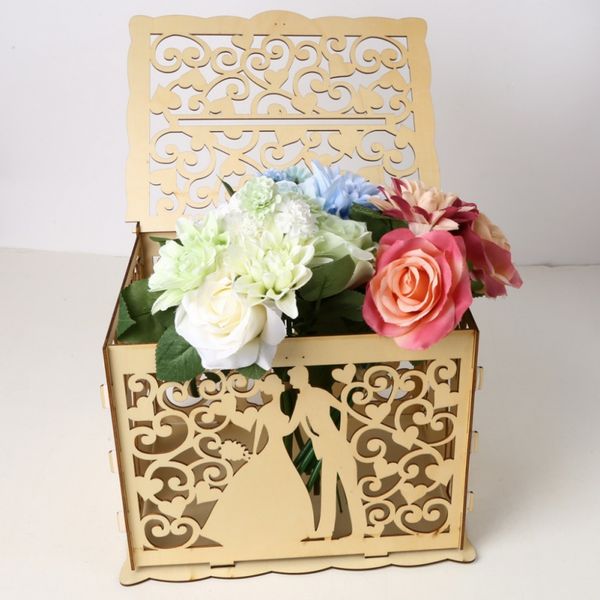 

diy свадебный подарочные карты box деревянные копилка красивые свадебные украшения принадлежности для birthday party