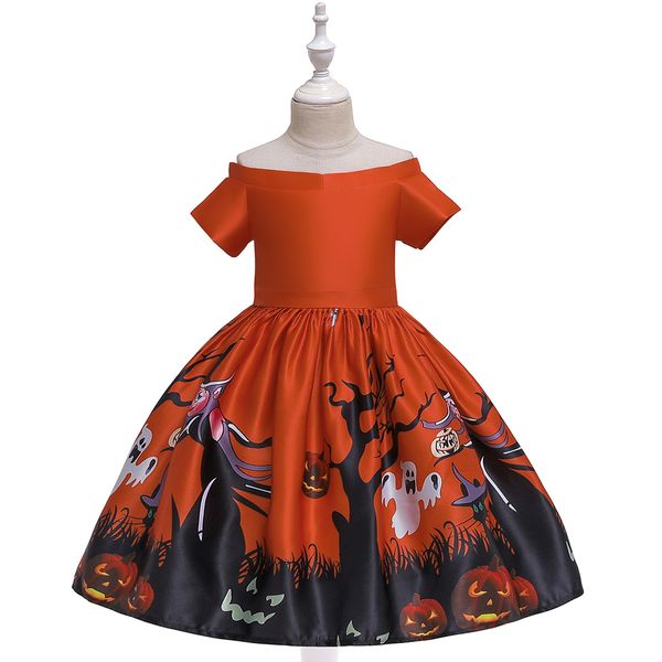 

halloween party show playing costumes kids children cartoon clothes for performance halloween party girls cosplay dresses, White