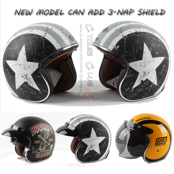 

torc helmet casco capacete vintage motocross helmets t57 moto cafe racer motorcycle scooter 3/4 retro open face helmet with ece