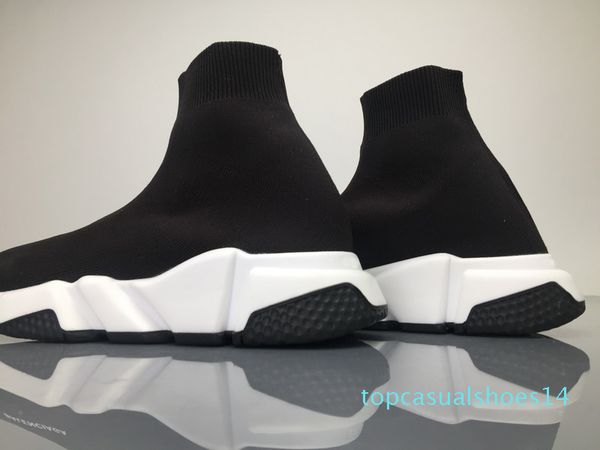 

brand speed sock sneakers mens women stretch-knit mid sneakers speed trainer running lightweight casual sports shoes dust bags t14, Black