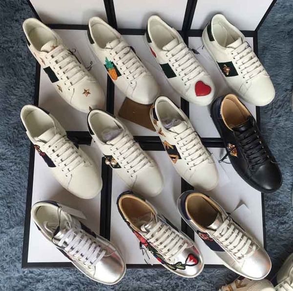 

big size us5-us13 white black shoes designer leather ace shoes man women plus size luxury casual shoes with box dust bag