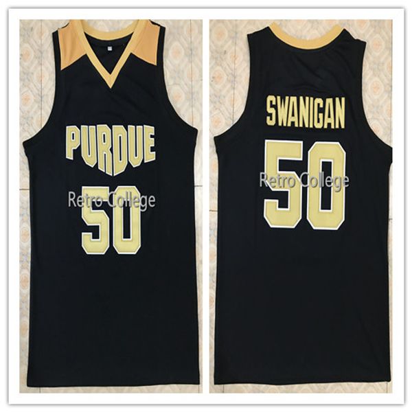 

#50 caleb swanigan purdue boilermakers retro college basketball jersey stitched sewn any number and name xs-6xl vest jerseys, Black;blue