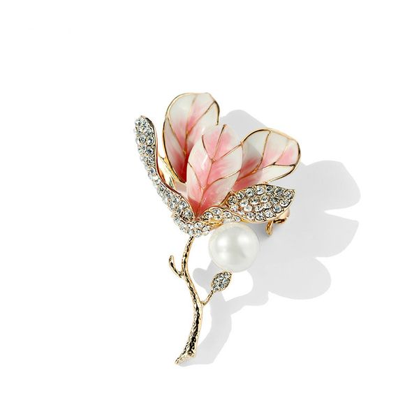 

тюльпан цветочный кристалл rhinestone броши булавки корейский воротник пальто нагрудные pin металла брошь ювелирные изделия женщины аксессуа, Gray