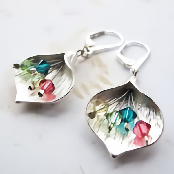 

personality design ladies flower shape earrings multi-color small zircon decorative silver color fashion small ear ring e3m326, Golden;silver