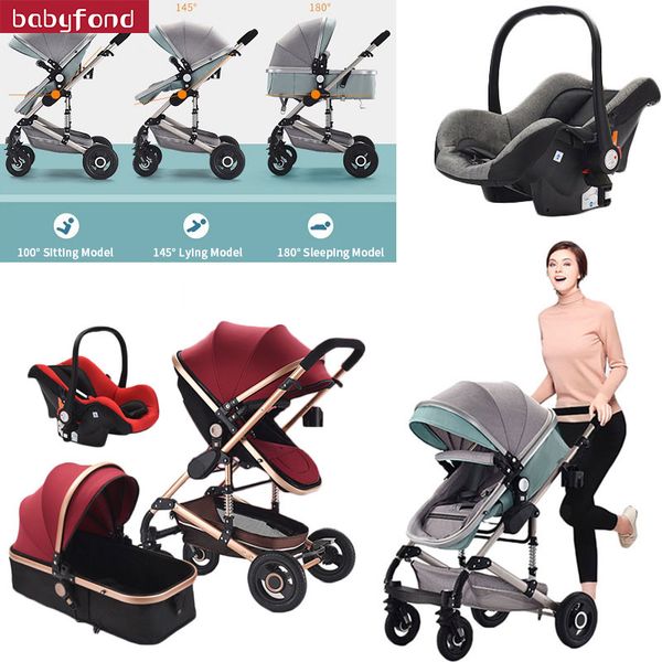 

high landscape baby stroller multi-function can sit two-way four-wheel absorber folding newborn trolley