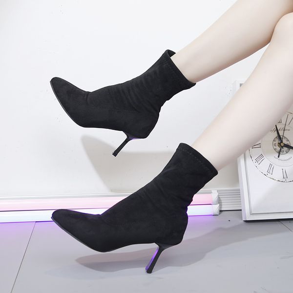 

women's mid calf boots round toe shoes woman winter shoes low heels booties luxury designer lace up boots-women booties ladies, Black