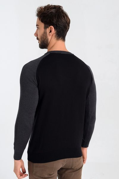 

heyss o-neck men 's sweater sweater, White;black