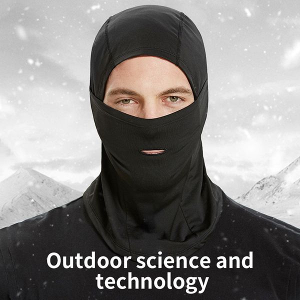 

winter sports thermal fleece hat headscarf hood headgear bike windproof face mask ski snowboard neck warm cycling bicykle, Black