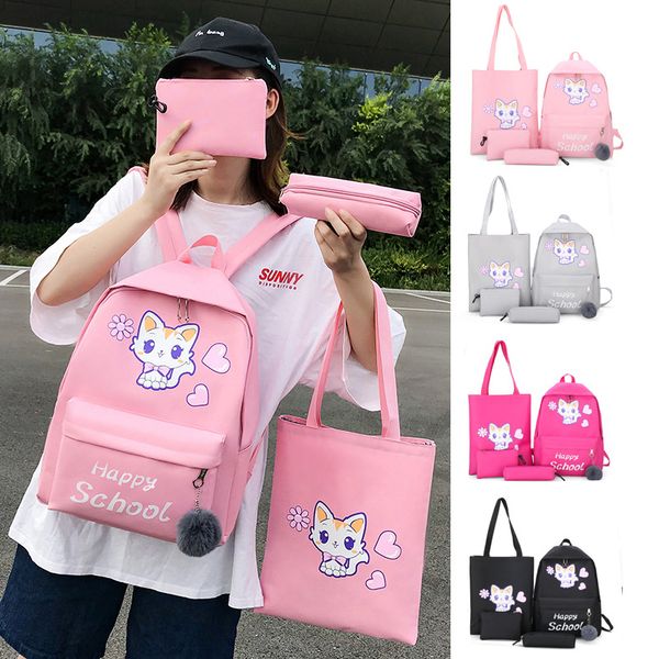 

satchel school bags for girls 4 pcs/set orthopedic canvas backpacks for children backpacks schoolbag mochilas escolares