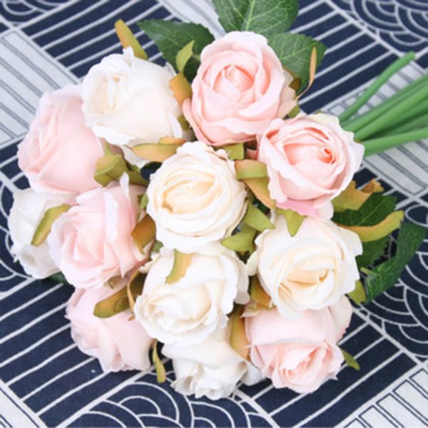 

artificial fake silk rose flower bouquet wedding party home decor present useful