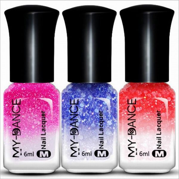 

6ml 30colors environmental protection gradient temperature change nail oil non-toxic tasteless water can peel color nail vtirka