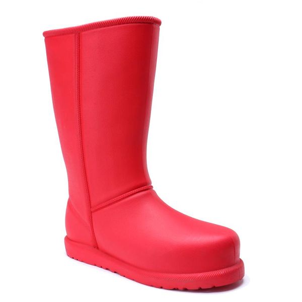 

tongpu new arrival middle colorful rain boot women fashionable rubber waterproof shoes with warm lining #406-1005, Black